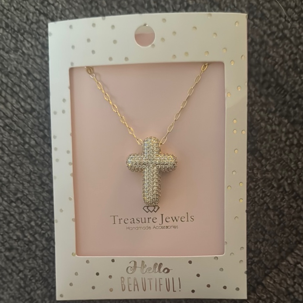 Treasure Jewels Beautiful Gold Cross Necklace